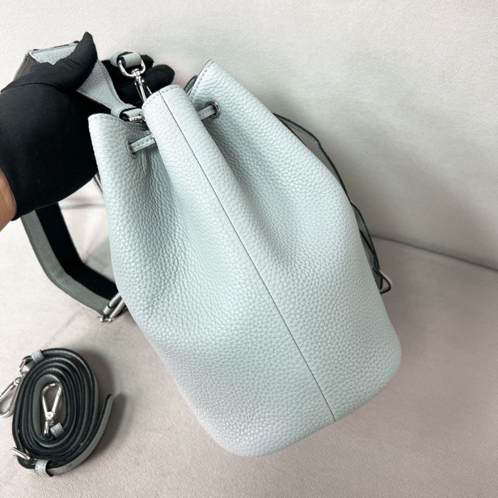 Cornflower Leather Bucket Bag“25*20*14CM”-0801=