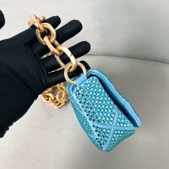 Crystal Chain Shoulder Bag“17*11.5*6CM”-0801=