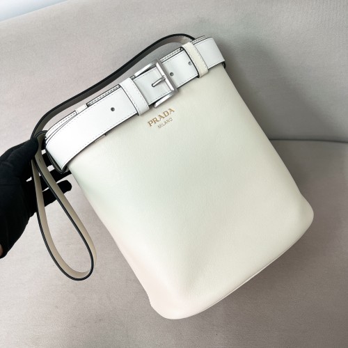 Buckle Leather Bucket Bag With Belt“29*26.5*18CM”-0801=