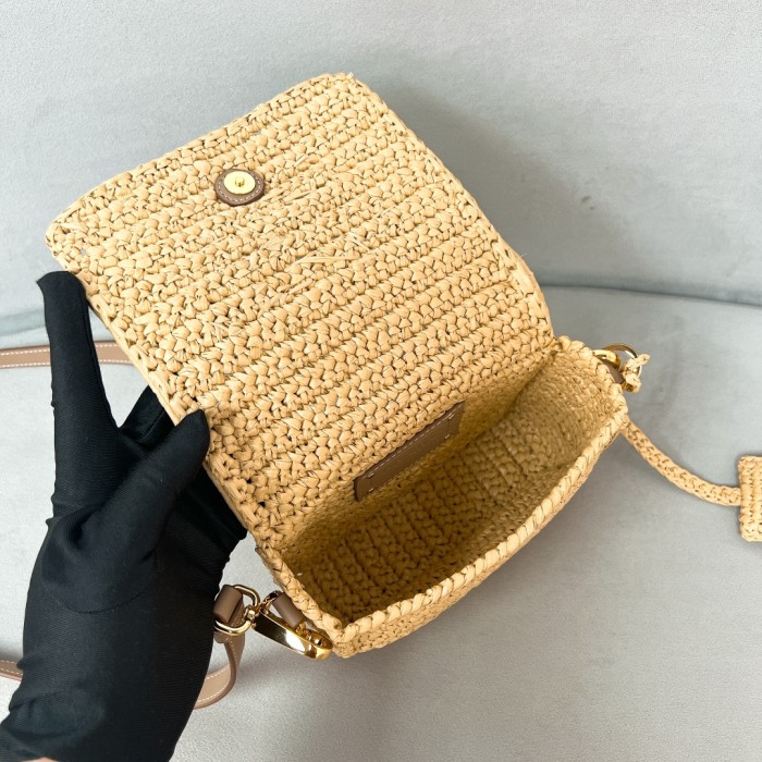 Raffia Shoulder Bag“16.5*12*5CM”-0811=