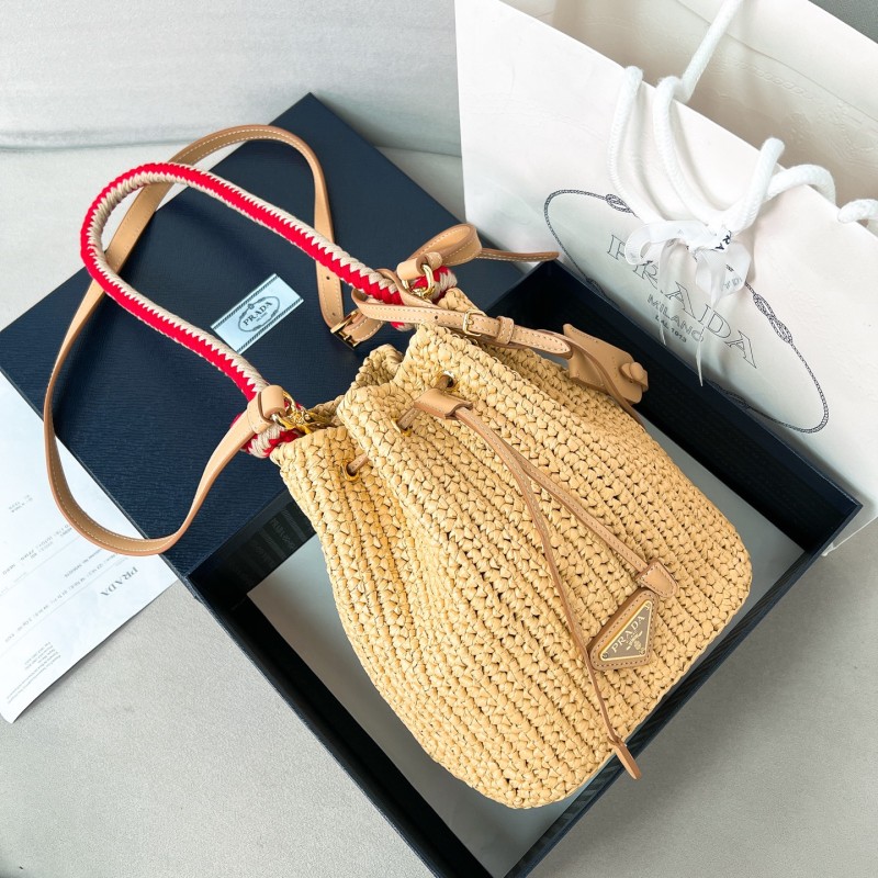 Crochet mini bucket bag“19.5*15.5*10CM”-089=