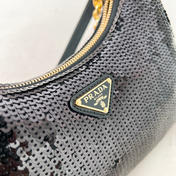 Re-Nylon Sequinned Mini Bag“22*18*6.5CM”-088=