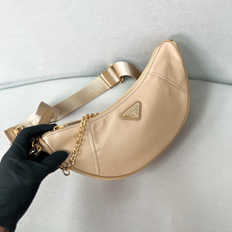 Demi-lune Re-Nylon shoulder bag“30*13.5*6CM”-086=