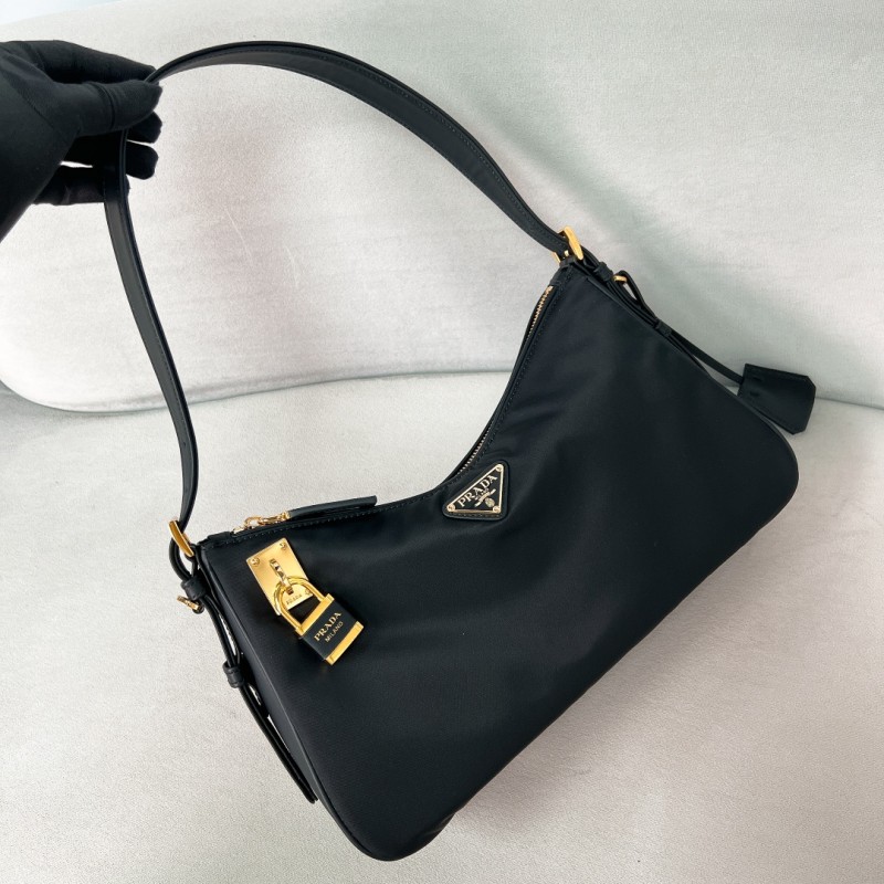 Leather-Trim Shoulder Bag“34*19.5*10CM”-089=