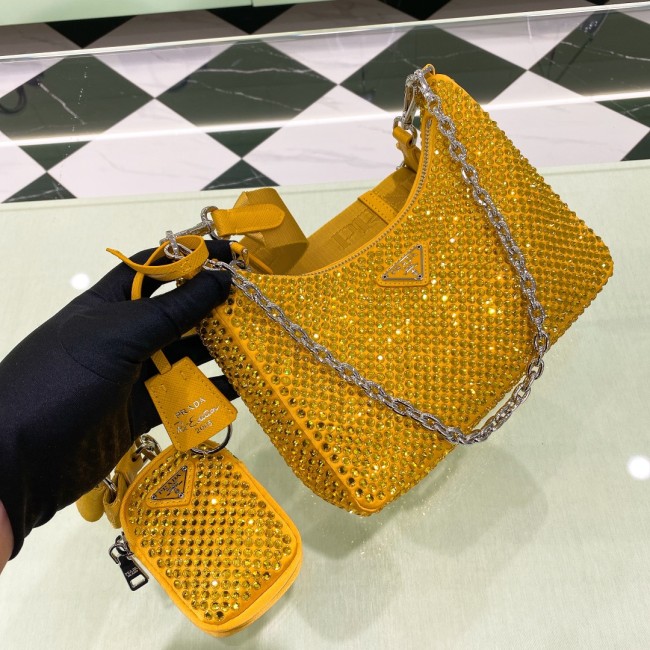Re-Nylon Sequinned Mini Bag“22*18*6.5CM”-088=