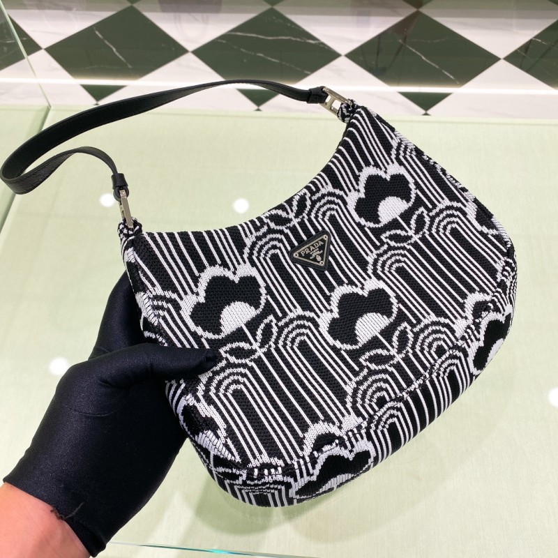 Cleo Jacquard-Knit Shoulder Bag“27*22*6CM”-086=