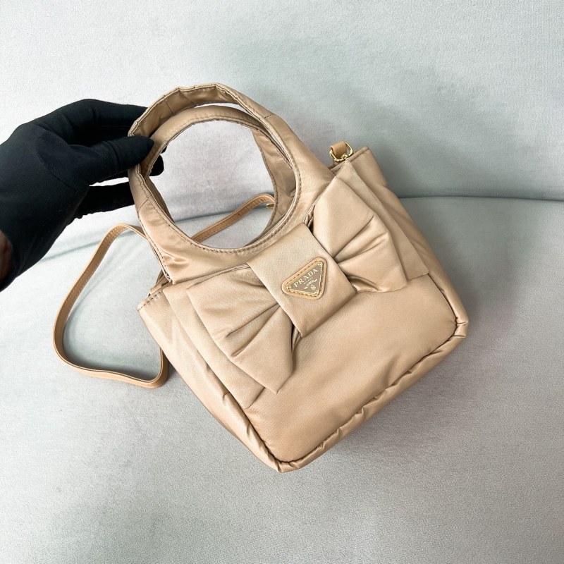 Padded Re-Nylon Mini-Bag With Bow“15.5*10*18CM”-088=