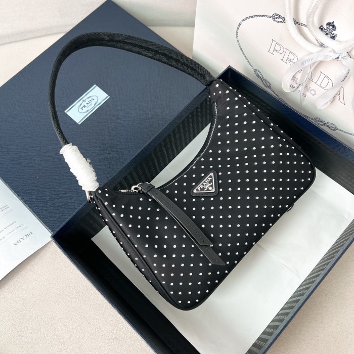 Studded Re-Nylon MiniBag“22*17*6CM”-005=
