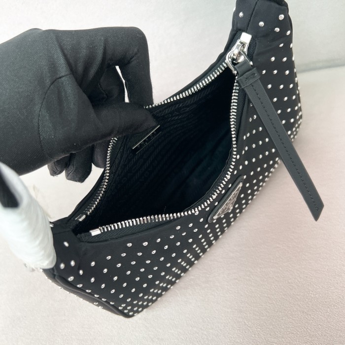 Studded Re-Nylon MiniBag“22*17*6CM”-005=