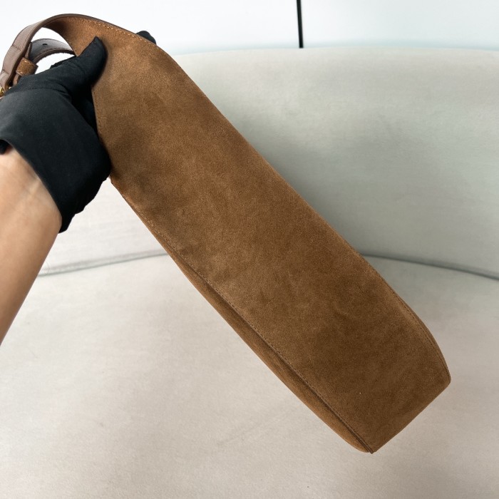 Large Leather Shoulder Bag WithTop Stitching“40*30.5*9CM”-0811=