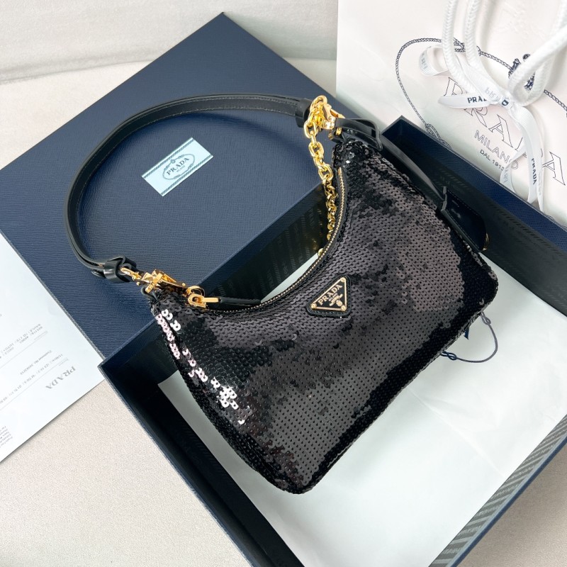 Re-Nylon Sequinned Mini Bag“22*18*6.5CM”-088=