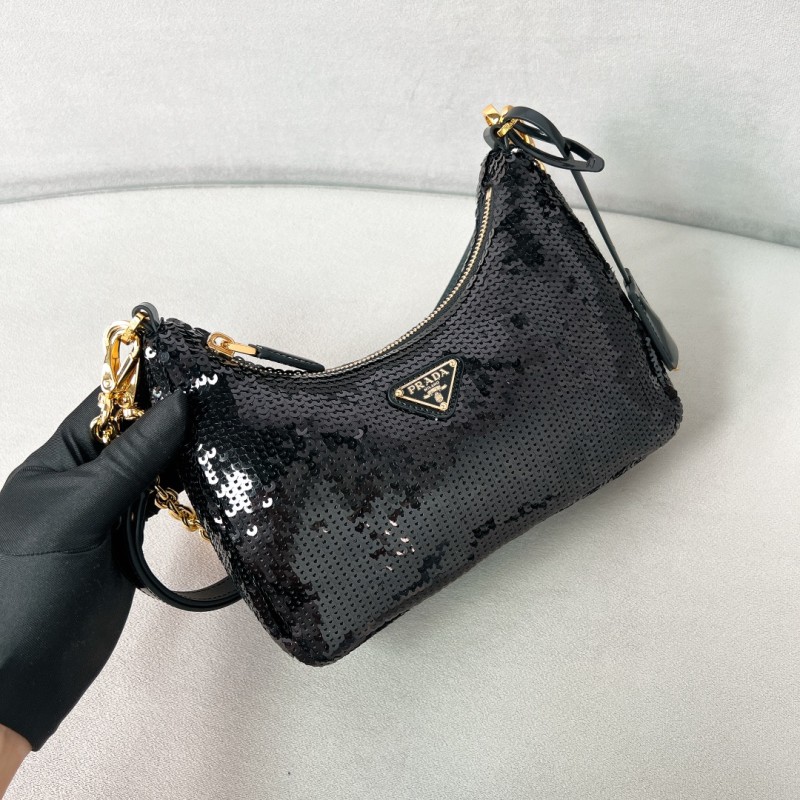 Re-Nylon Sequinned Mini Bag“22*18*6.5CM”-088=