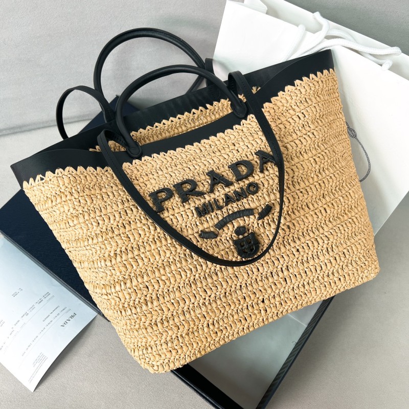Crochet And Leather Tote Bag“32*29*15CM”-0811=