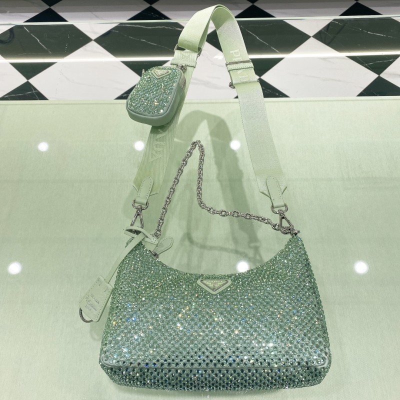 Re-Nylon Sequinned Mini Bag“22*18*6.5CM”-088=