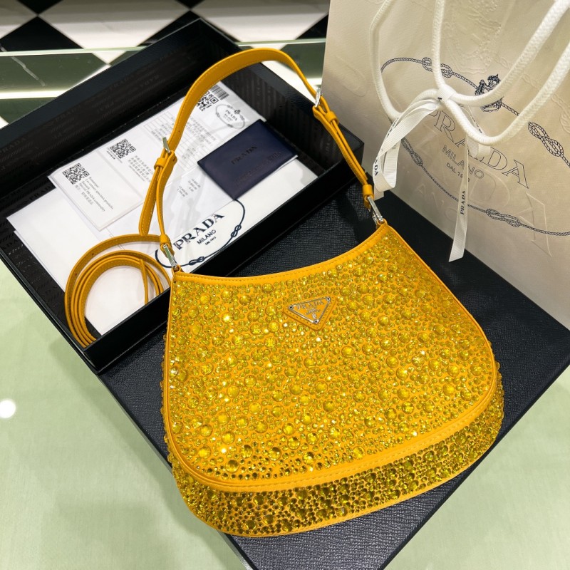 Cleo Crystal-Embellished Satin Handbag“23*21*10CM”-088=