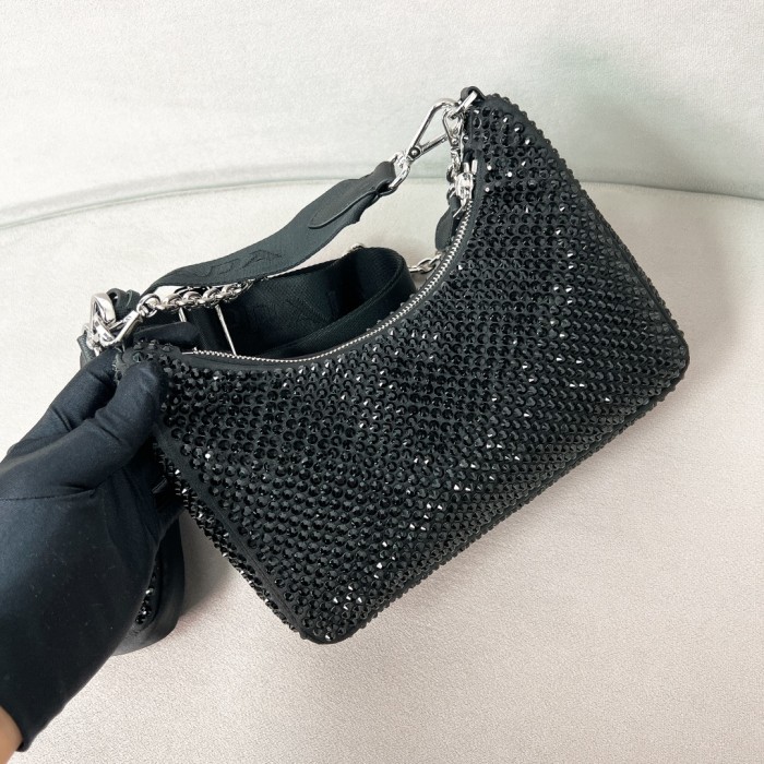 Re-Edition 2005 Crystalsatin Bag“22*18*6.5CM”-087=