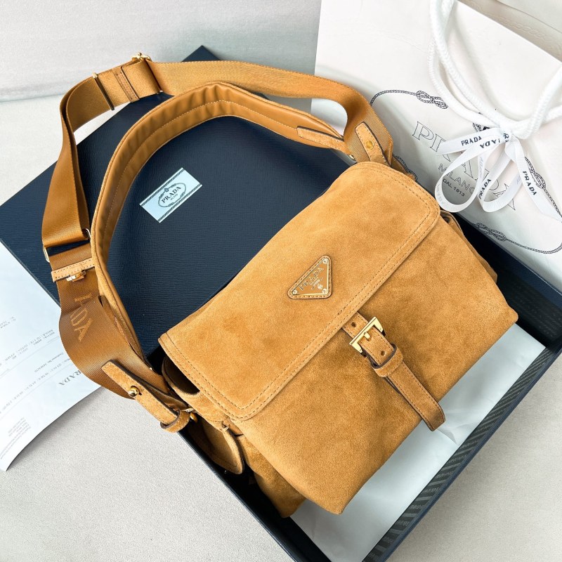 Explore medium suede shoulder bag with flap“30*14*10CM”-089=