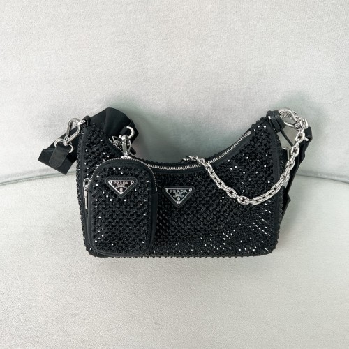 Re-Edition 2005 Crystalsatin Bag“22*18*6.5CM”-087=