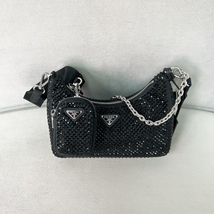 Re-Edition 2005 Crystalsatin Bag“22*18*6.5CM”-087=