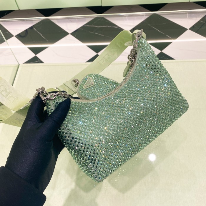 Re-Nylon Sequinned Mini Bag“22*18*6.5CM”-088=