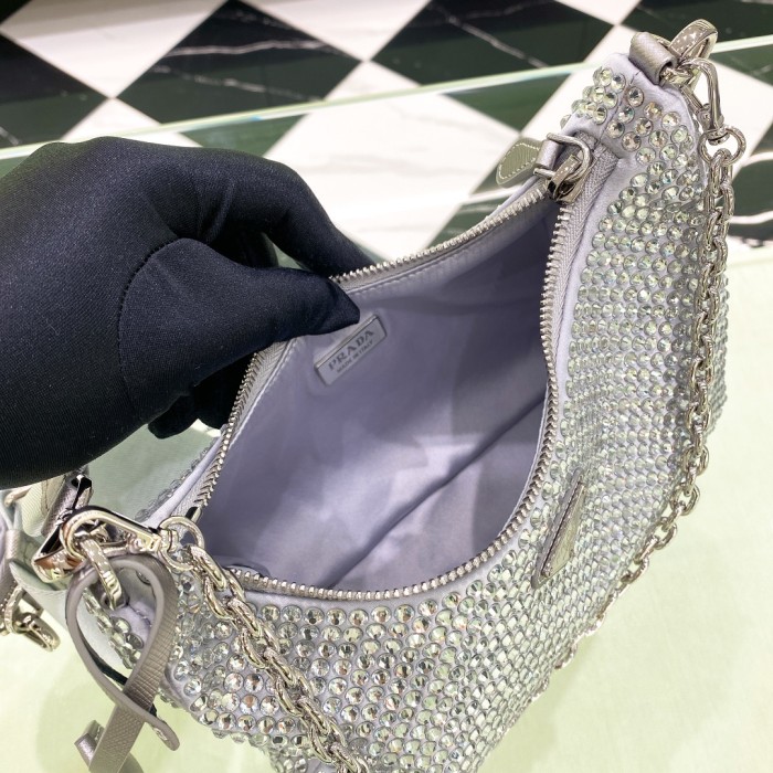 Re-Nylon Sequinned Mini Bag“22*18*6.5CM”-088=