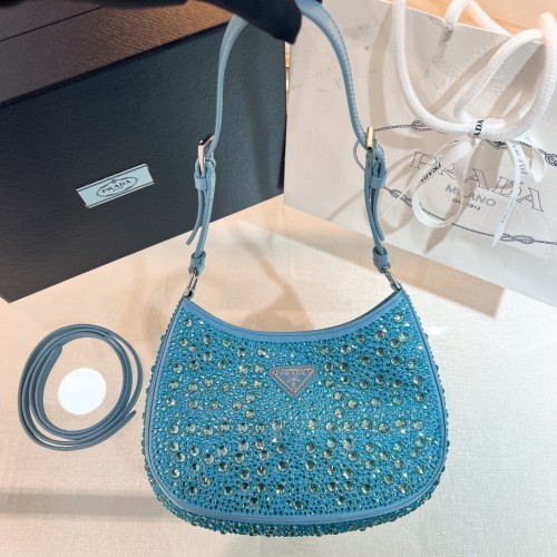 Cleo Crystal-Embellished Satin Handbag“23*21*10CM”-088=