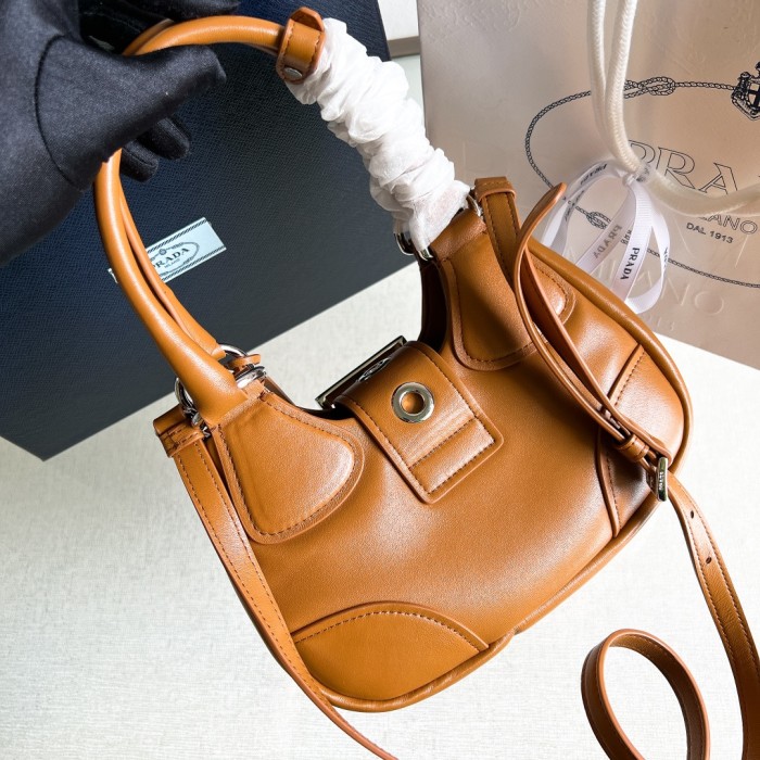 Moon Padded Nappa Leather Shoulder Bag“22.5*17.5*12CM”-0011=