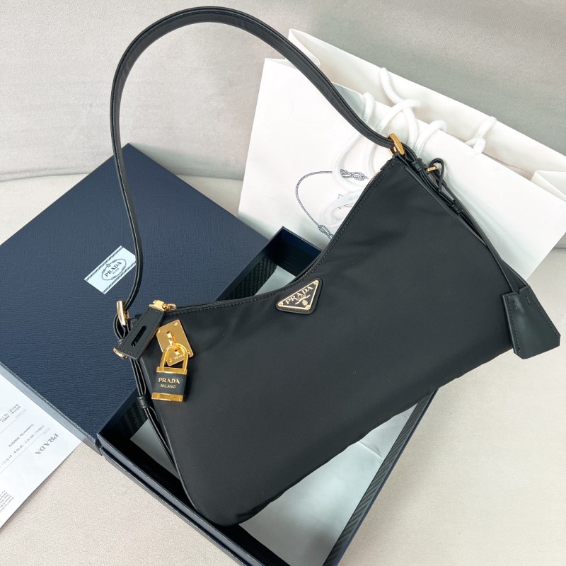 Leather-Trim Shoulder Bag“34*19.5*10CM”-089=