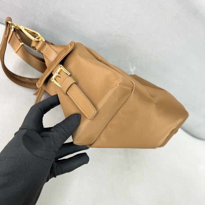 Explore large Re-Nylon and leather bag“32*22*11.5CM”-089=