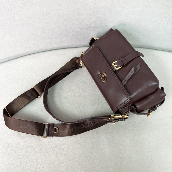 Explore nappa leather shoulder bag with flap“30*14*10CM”-0801=