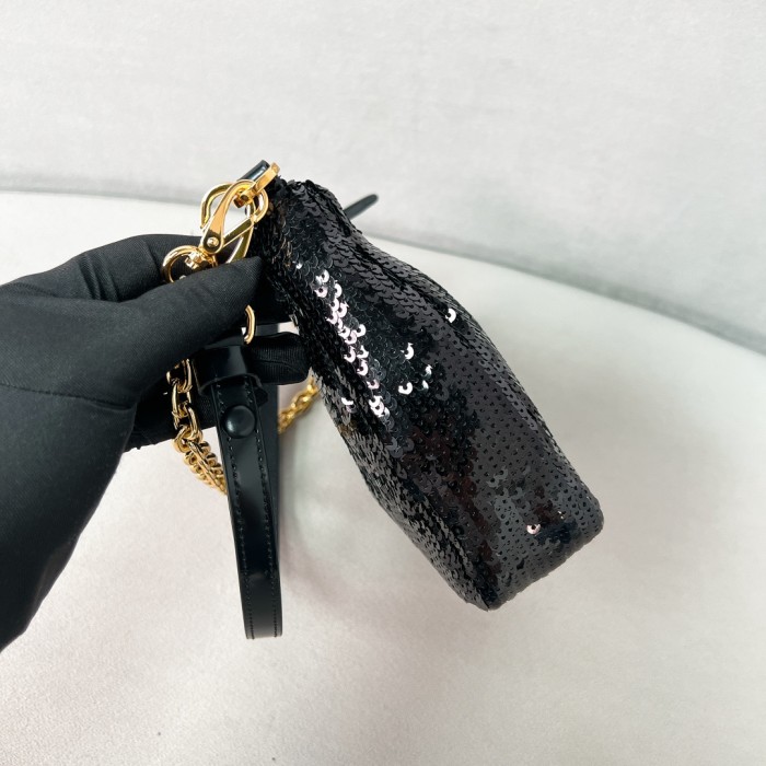 Re-Nylon Sequinned Mini Bag“22*18*6.5CM”-088=