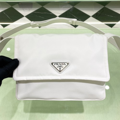 Padded Re-Nylon Shoulder Bag“23*16*11CM”-088=