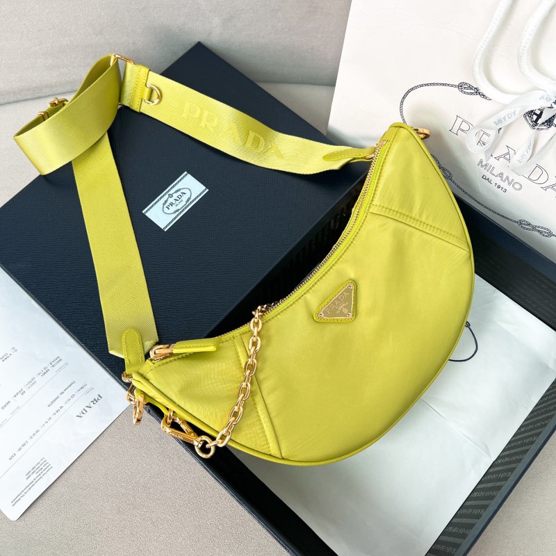 Demi-lune Re-Nylon shoulder bag“30*13.5*6CM”-086=