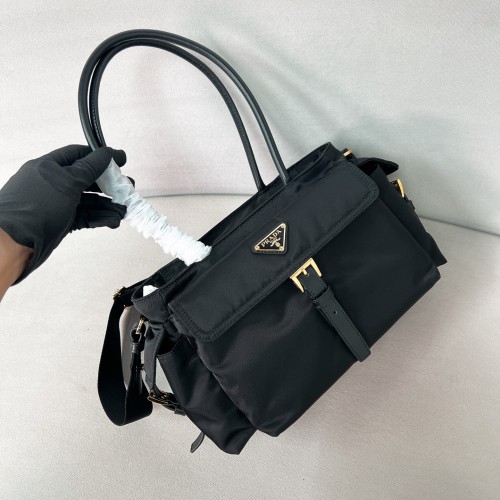 Explore medium Re-Nylon and leather tote bag“30*17*11CM”-089=