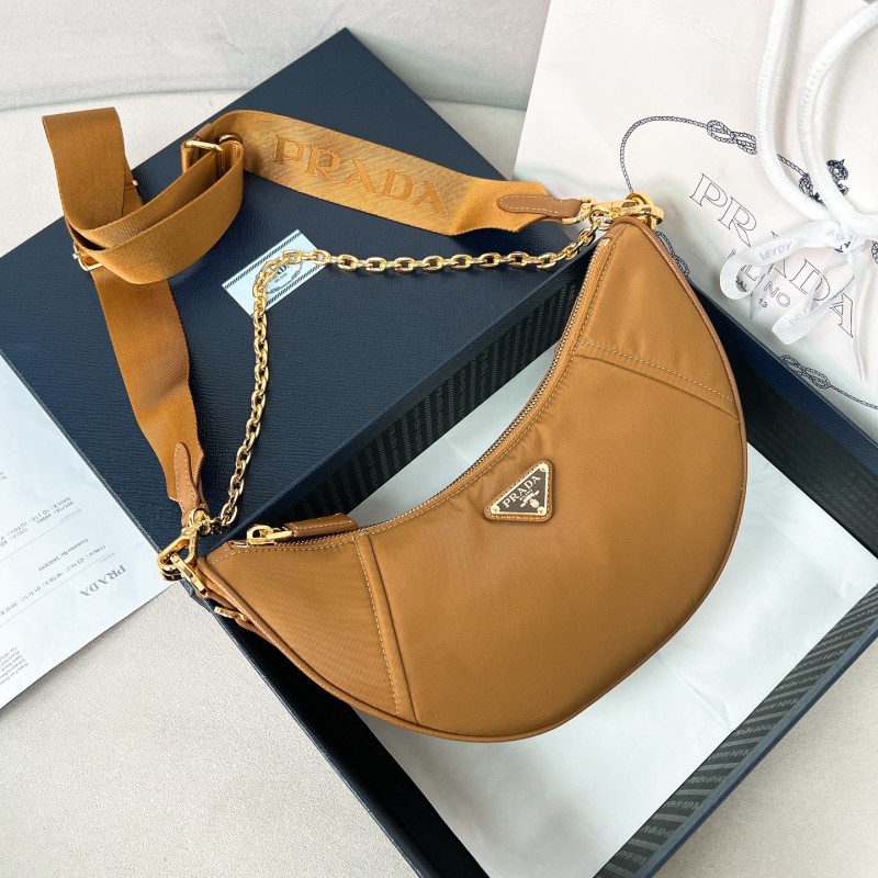 Demi-lune Re-Nylon shoulder bag“30*13.5*6CM”-086=