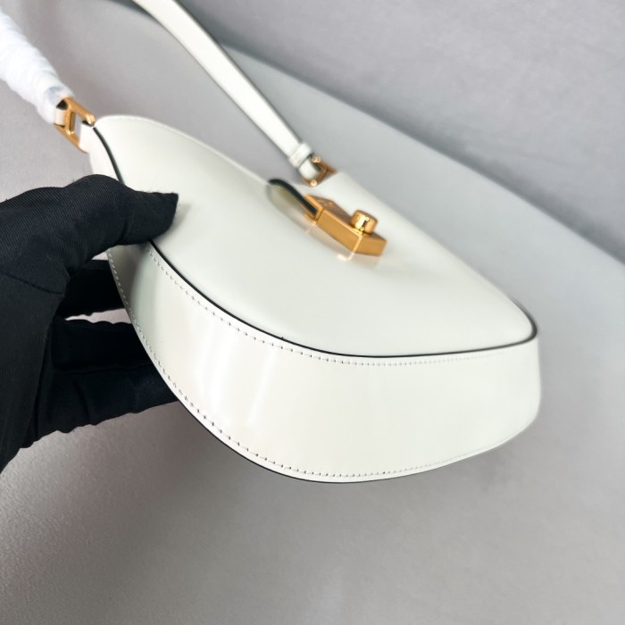 Cleo Brushed Leather Shoulder Bag“23*21*10CM”-088=