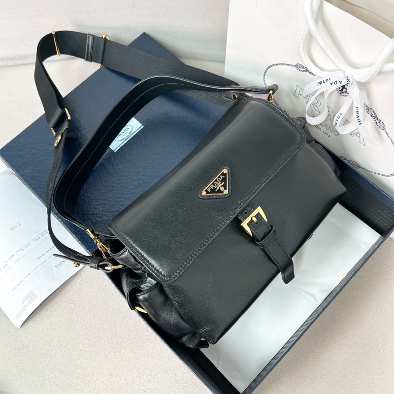 Explore nappa leather shoulder bag with flap“30*14*10CM”-0801=