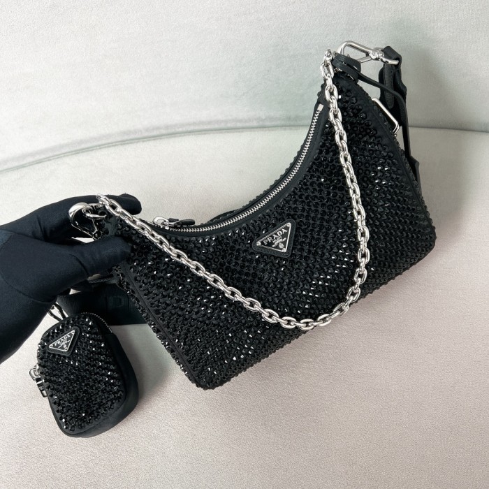 Re-Edition 2005 Crystalsatin Bag“22*18*6.5CM”-087=
