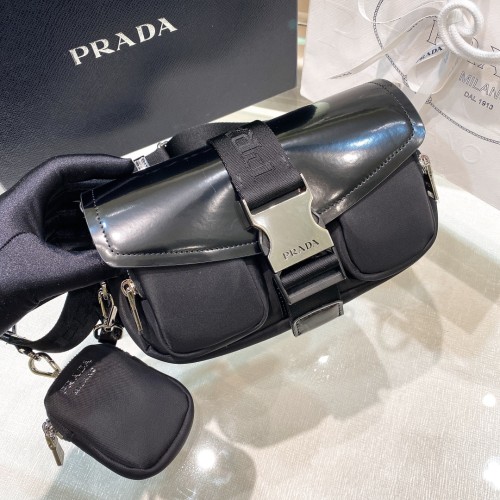 Pocket Logo-Strap Crossbody Bag“23*12.5*6.5CM”-088=