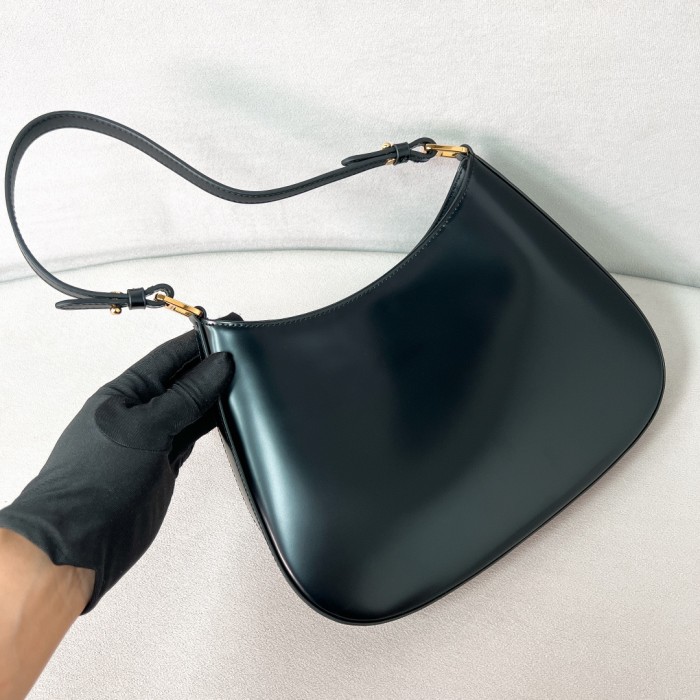 Cleo Brushed Leather Shoulder Bag“27*22*6CM”-088=