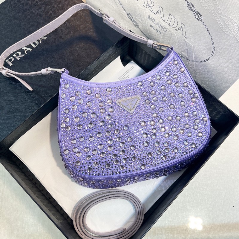 Cleo Crystal-Embellished Satin Handbag“23*21*10CM”-088=