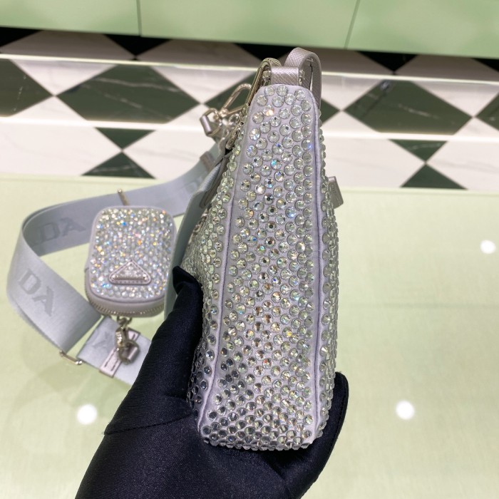 Re-Nylon Sequinned Mini Bag“22*18*6.5CM”-088=