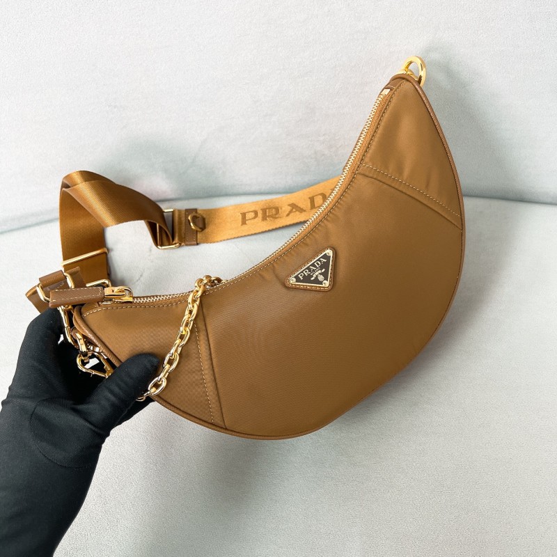 Demi-lune Re-Nylon shoulder bag“30*13.5*6CM”-086=