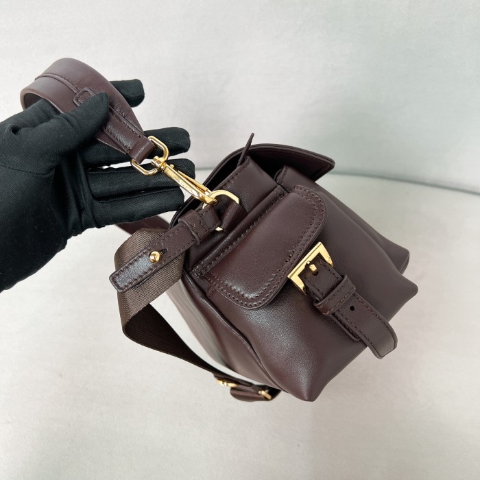 Explore nappa leather shoulder bag with flap“30*14*10CM”-0801=