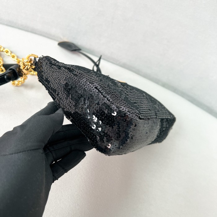 Re-Nylon Sequinned Mini Bag“22*18*6.5CM”-088=