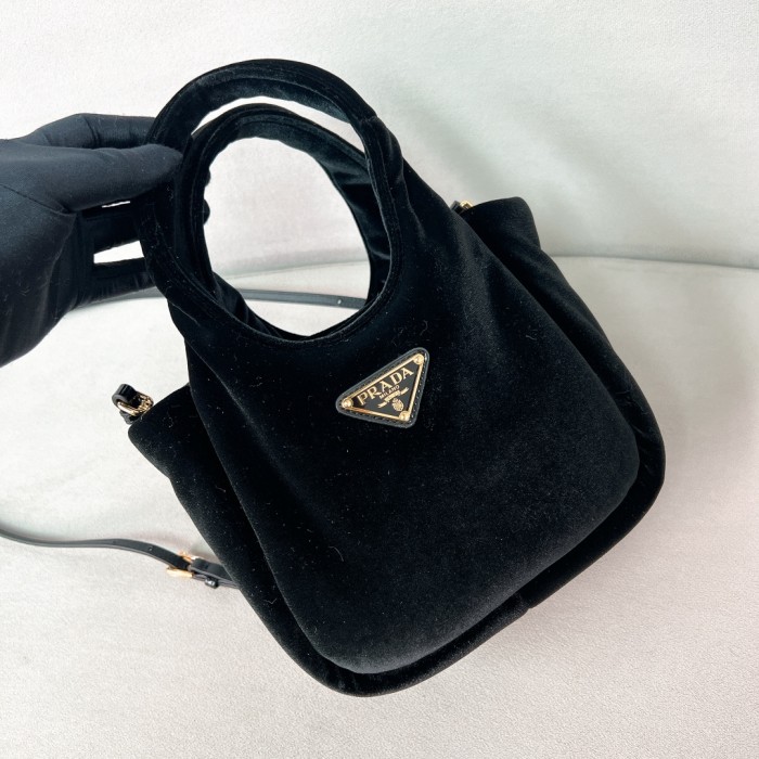 Mini Padded Velvet Tote Bag“18*15.5*10CM”-088=