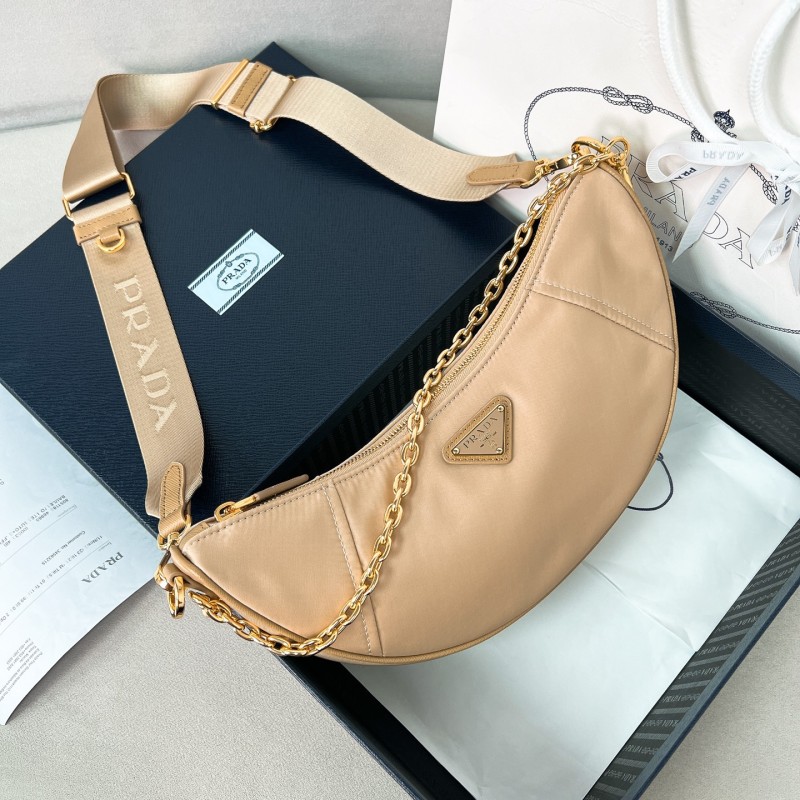 Demi-lune Re-Nylon shoulder bag“30*13.5*6CM”-086=