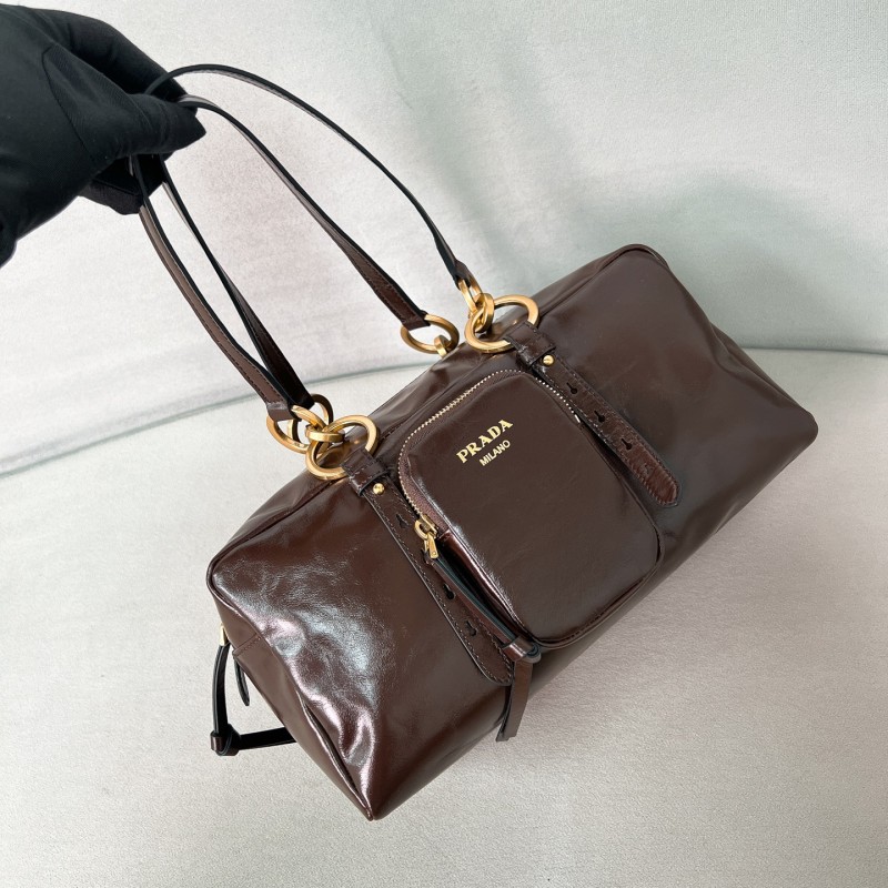 Dangle Medium Leather Top-Handle Bag“30*14*13.5CM”-0801=