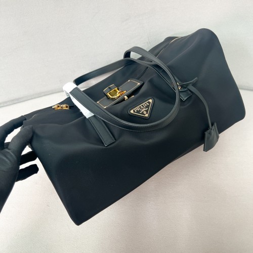 Large Re-Nylon Top-Handle Bag With Padlock“21*40*20CM”-089=
