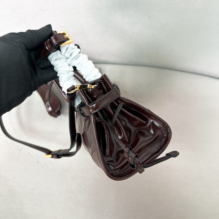 Bonnie mini leather handbag“23.5*12*9CM”-089=